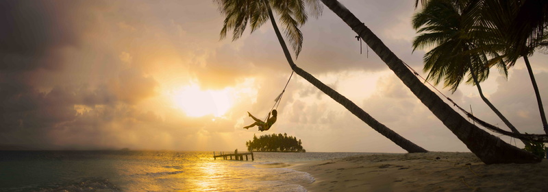 travel, explore, storm, palm tree, ocean view, silhouette, scenics - nature, tranquil scene, swing, water, tree, land, sky, sun, tropical tree, tropical