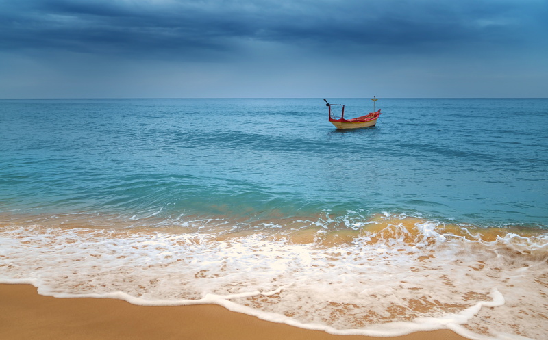 Summer, 8K, Clouds, scenics - nature, Ocean, horizon, tranquility, cloud - sky, Shore, Water, sea, storm, stormclouds, Boat, sky, land, beauty in nature