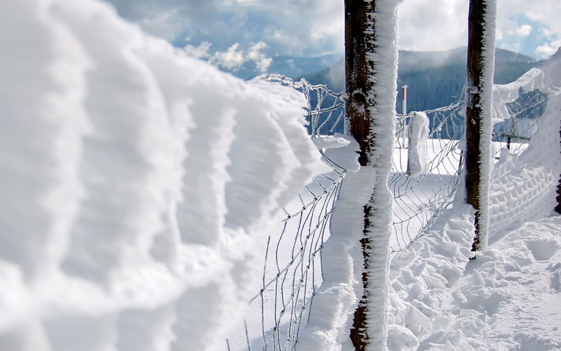 hd, 1080P, snow, fence, wire, winter, nature