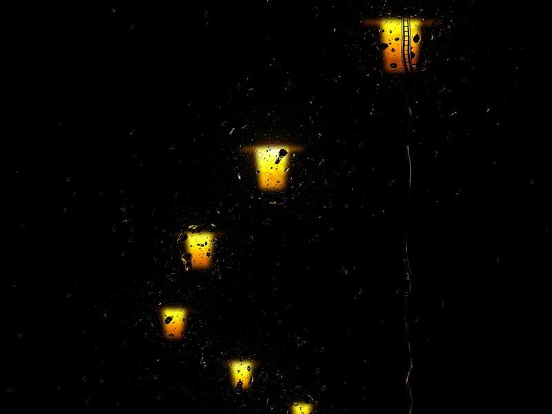 no people, close-up, Street-Lamp, dark, backgrounds, 1080P, transparent, raindrop, black color, background, drop, glass - material, window, light, outdoors