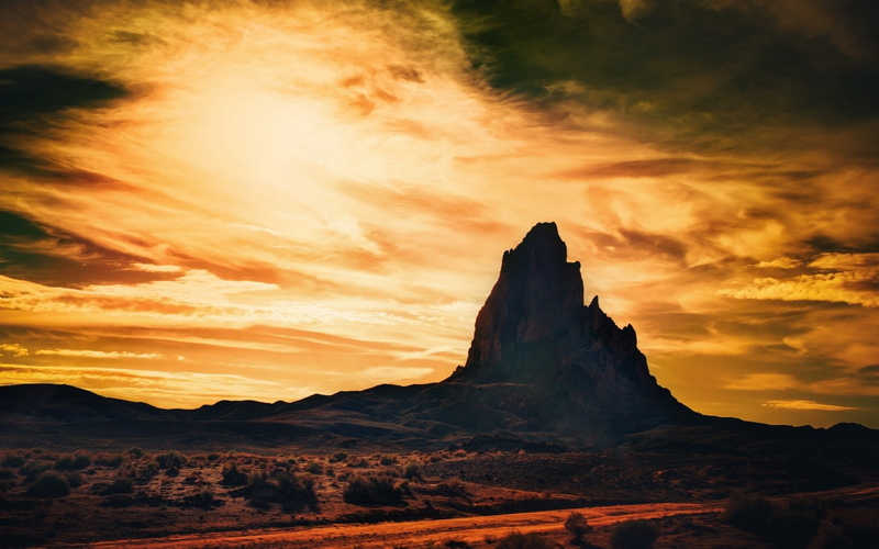 720P, sunset, clouds, sunlight, mountains, photography, landscape, aliens, nature