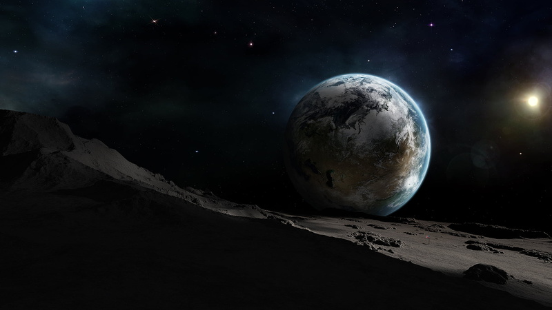 infinity, moonlight, sphere, landscape, 1080P, planetary Moon, moon Surface, space exploration, glowing, environment, digital, star - Space, fantasy, exploration