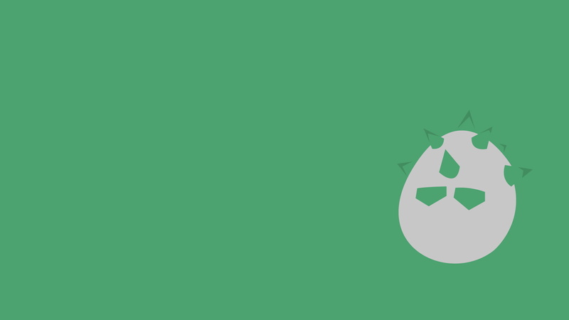 white, minimalism, ferroseed, background, green, green background, 1080P, spiky, illustration, skull