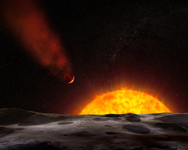 scenics - nature, orange color, volcano, night, conception, fire - Natural Phenomenon, osiris, artistic, rendering, no people, art, atmosphere, astronomy