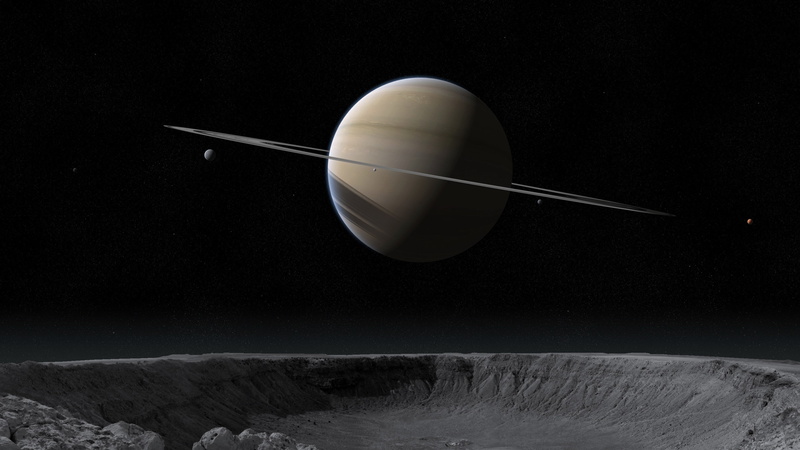 illustration, Exoplanet, space, stars, saturn, 4K, Planet