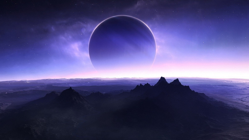 sunrise, dawn, world, earth, astronomical, moon, moonlight, the, digital, clouds, mountain, night, stars, screenshots, space, art, 720P, outside, sky