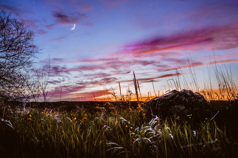 moon, tranquil Scene, meadow, moonlight, sunbeam, orange, background, long exposure, 8K, twilight, star, cloud, field, sunlight, pinoyjl, light - Natural Phenomenon