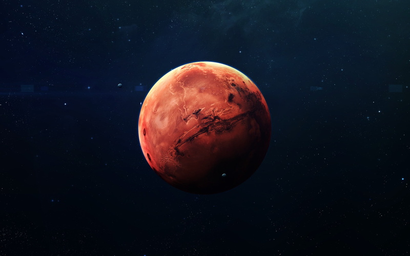 Satellite, Vadim Sadovski, Planet, Mars, 1080P, The red planet, Space, Solar System, Stars, by Vadim Sadovski, Art, Red Planet
