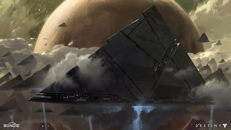 spaceship, triangle, aircraft, Destiny (video game), futuristic, planet, space, 1080P