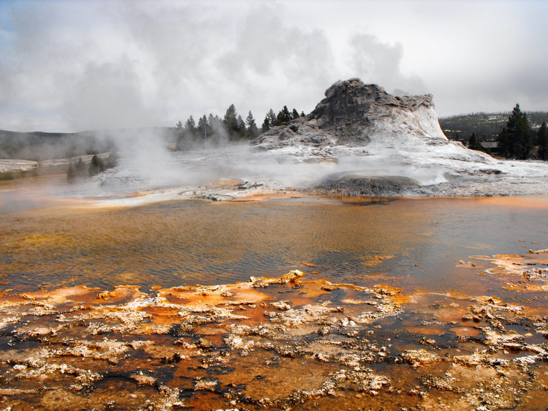 wyoming, volcano, river, eruption, geology, yellow, environment, sky, mammoth, heat - Temperature, volcanic, hot Spring, Geyser, outdoors, travel, lake