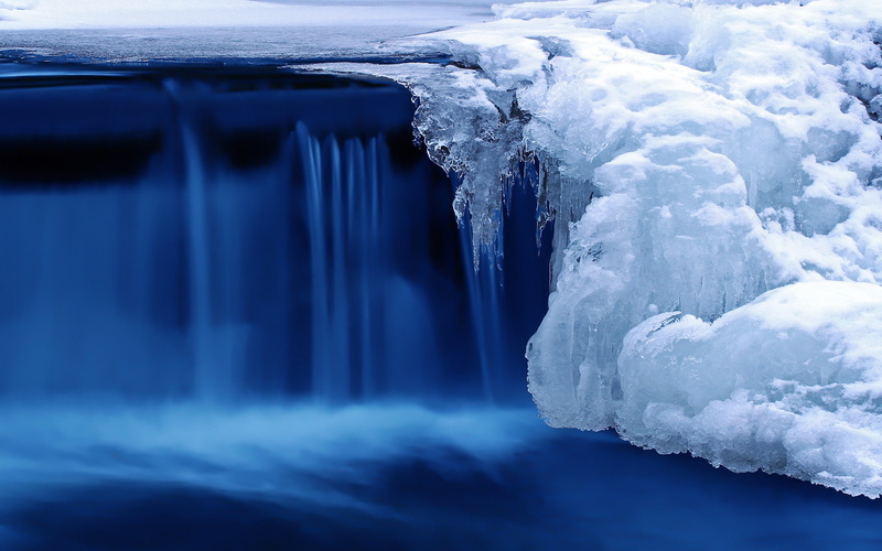 Cold, Snow, Ice, 2K, Blue, River, Winter