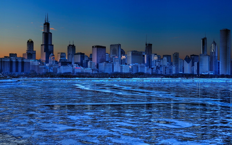 sky, hd, 1080P, trees, landscapes, skyline, skyscapes, chicago, art, ice, cityscapes, Blue, scenic, x, snow, nature