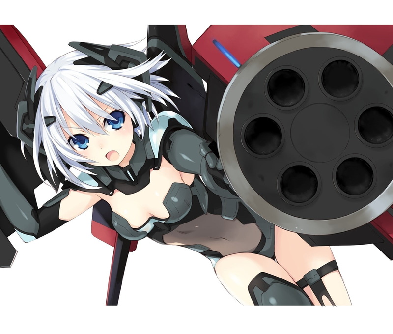 720P, eyes, people, Blue Eyes, short, date, white, weapons, cleavage, tsunako, bodysuits, live, tobii, art, mouth, open, hair, hd, Guns, blue