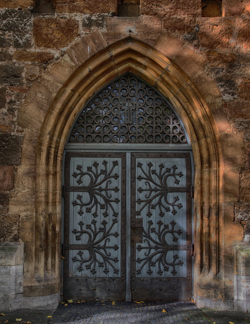 ornament, entrance door, floral pattern, safety, brick, old, sand stone, historically, church door, stone wall, gate, day, old door, old town, decorated portal