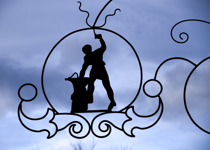 full length, human representation, nature, standing, cloud - sky, outdoors, teaches, day, low angle view, crafts, male likeness, silhouette, forge, sky