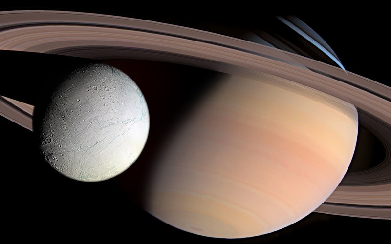 Space, 720P, Planet, Saturn, Enceladus, Planetary Ring, Sci Fi, Moon