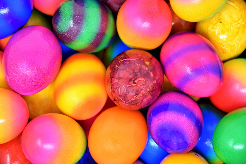 multi colored, happy easter, variation, close-up, food, 5K, still life, easter, large group of objects, holiday, colorful, food and drink, easter nest