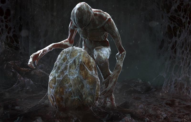 eggs, 4K, Stranger Things, dark fantasy, creature