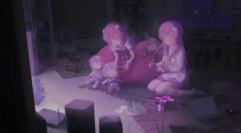 standing, hyperdimension neptunia, human representation, indoors, female likeness, Anime, transparent, 720P, real people, home interior, creativity, illuminated