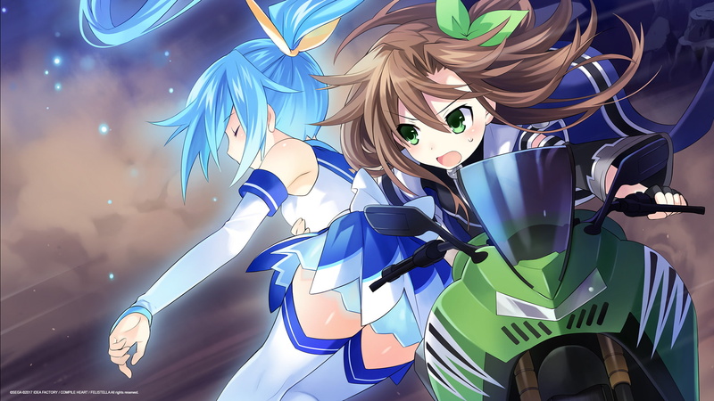 anime, outdoors, 1080P, people, young adult, clothing, anime girls, reflection, sport, Superdimension Neptune, blue, night, emotion, Hyperdimension Neptunia