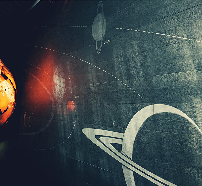 orbit, indoors, lines, sun, space, no people, jupiter, natural history museum, system, 4K, uranus, backgrounds, still life, chalk drawing, board