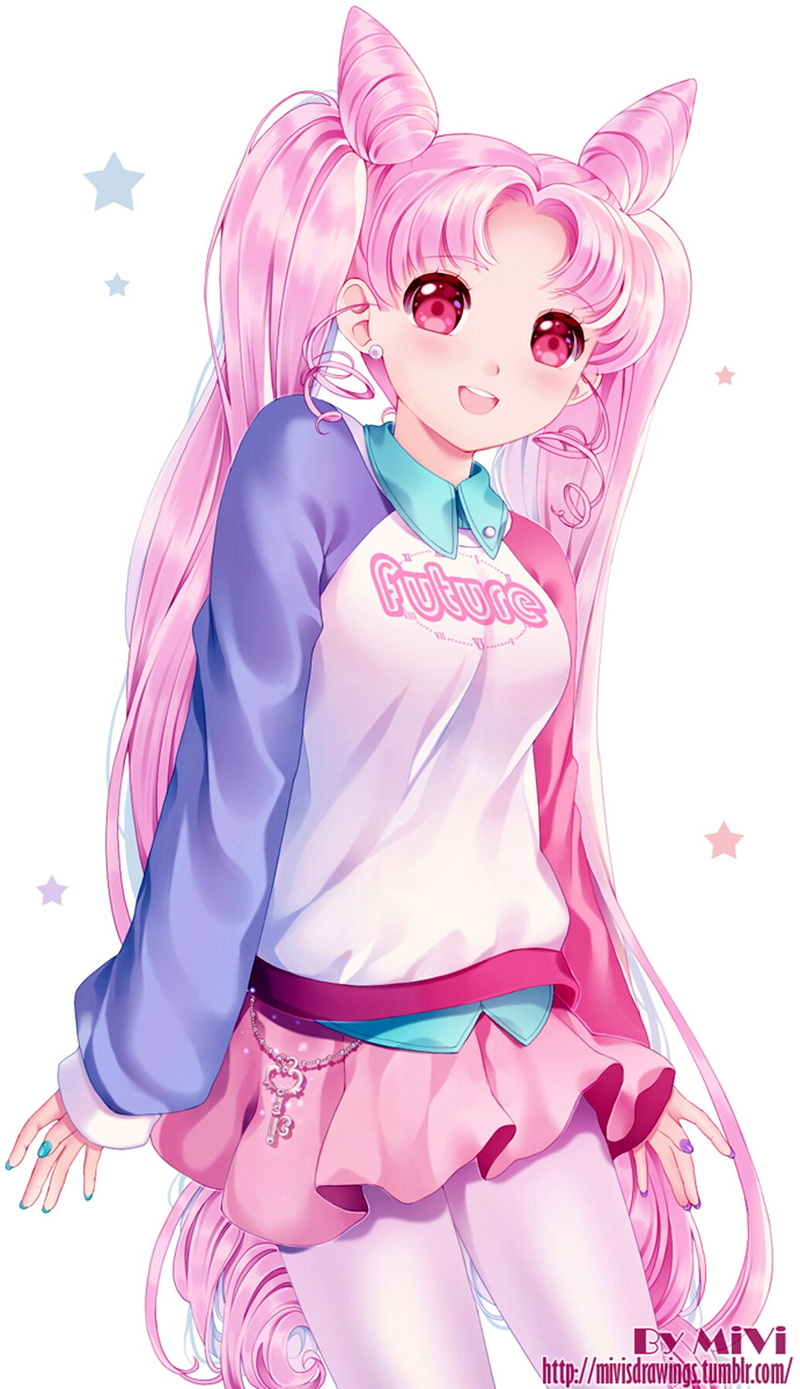 chibi, bishoujo, copy, pink, 1080P, sailor, senshi, moon, hair