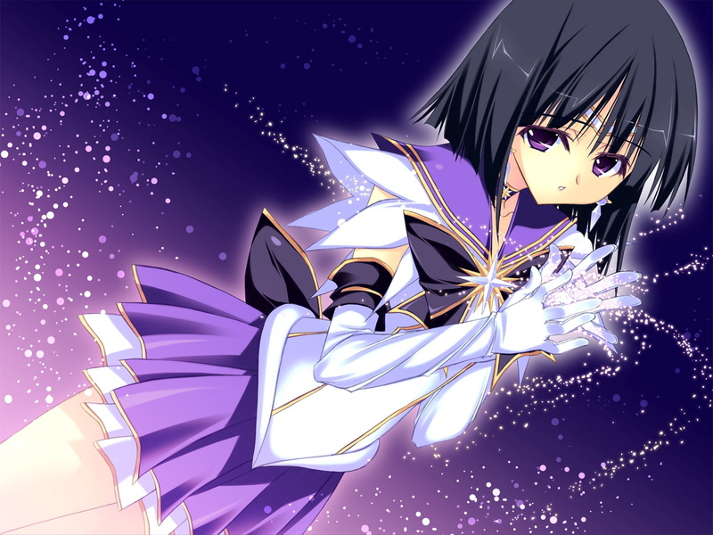 outdoors, 720P, tomoe hotaru, female, skirt, creativity, star Shape, brunette, purple, digital composite, girl, bishoujo senshi sailor moon