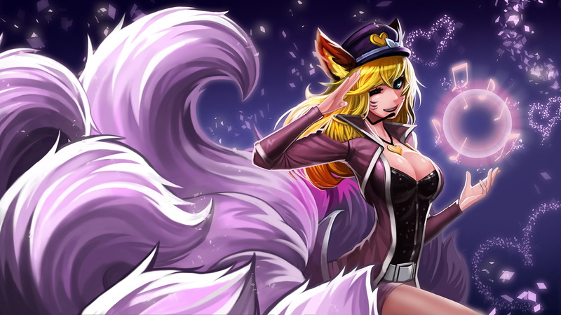 ahri, fire, tailed, fox, legends, girl, game, league, nine, 1080P, goomrrat, mage, popstar