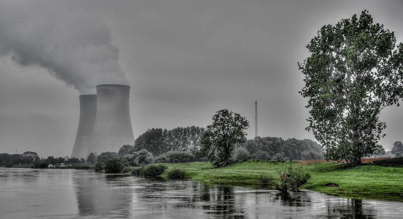 4K, natural disaster, nuclear power plant, sky, ominous, storm, power plant, environment, nuclear power, atomic energy, extreme weather, factory, cooling towers