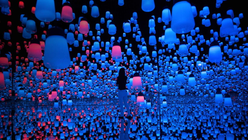 1080P, Japan, Mori Building Digital Art Museum, Tokyo, lanterns