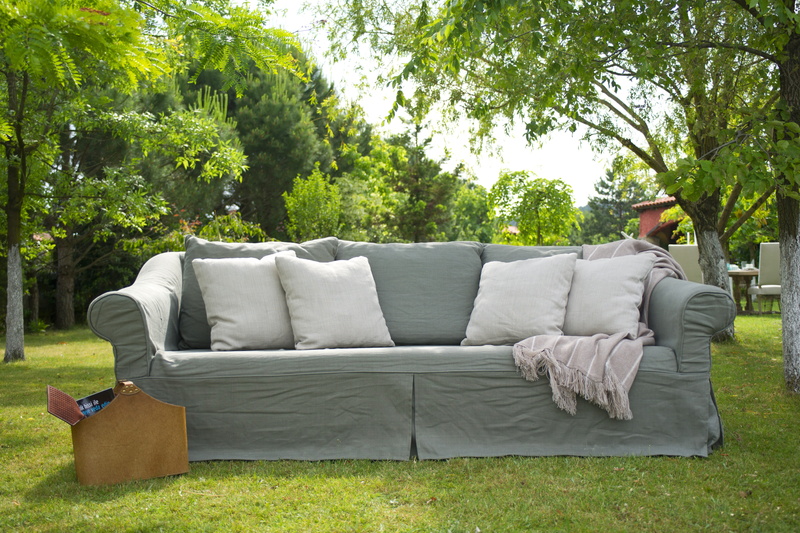 pillow, sofa, outdoors, style, Design, product photo, composition, interior architecture, pillows, green color, furniture, no people, grey, fancy, four