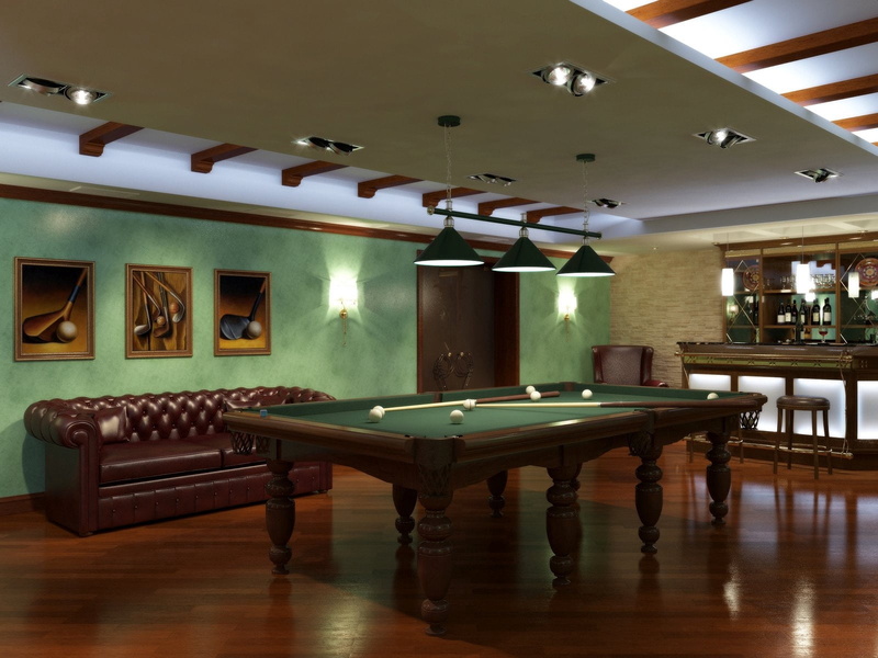 business, snooker, pool Game, ceiling, indoors, absence, hotel, bar - drink establishment, seat, green, architecture, wood - Material, 720P, home interior