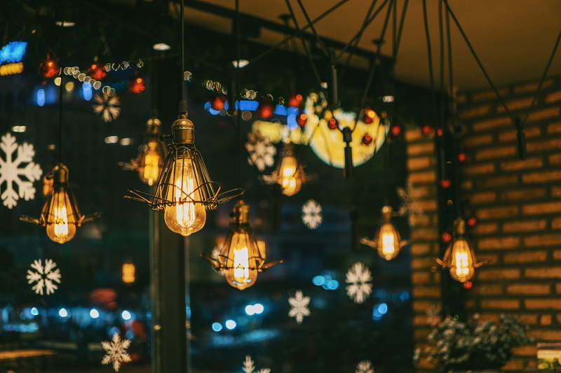 photo, lights, luminescence, dark, ceiling, lighting equipment, lantern, low angle view, light, art, decoration, glowing, color, focus on foreground, celebration
