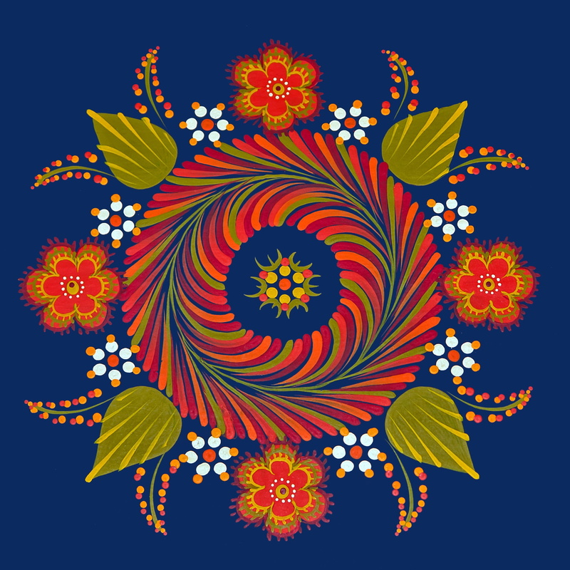 decorative, 1080P, flower, painted, creativity, art and craft, freshness, multi colored, hungarian mandala flower floral, vintage, leaf, blue background