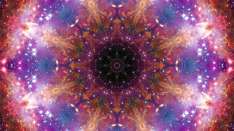 Mandala, Abstract, Manipulation, Purple, Artistic, Space, Galaxy, Pattern, Digital Art, 1080P