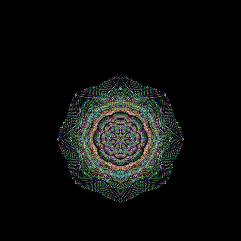 prismatic, 2K, patterns, mandala, chromatic, line art