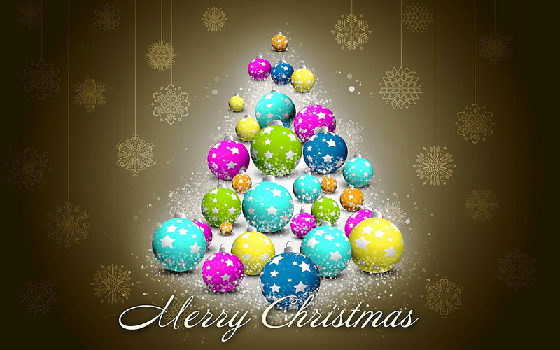 card, tree, new year, christmas, lovely, merry christmas, balls, nice, snowflakes, 1080P, colorful, beautiful, greeting