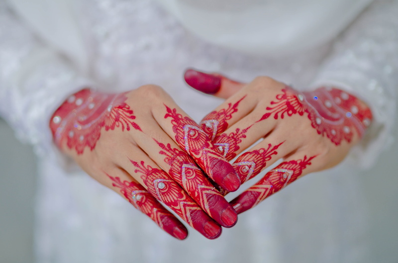 body part, brides, culture, indoors, white color, red, close-up, fashion, art and craft, 4K, drawing, one person, celebration, hand, finger, asian, real people