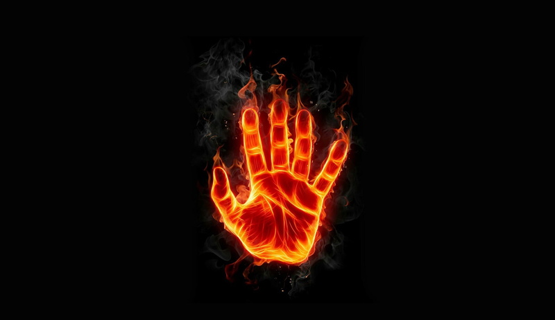 art, imprint, 1080P, flame, fire, palm, hand