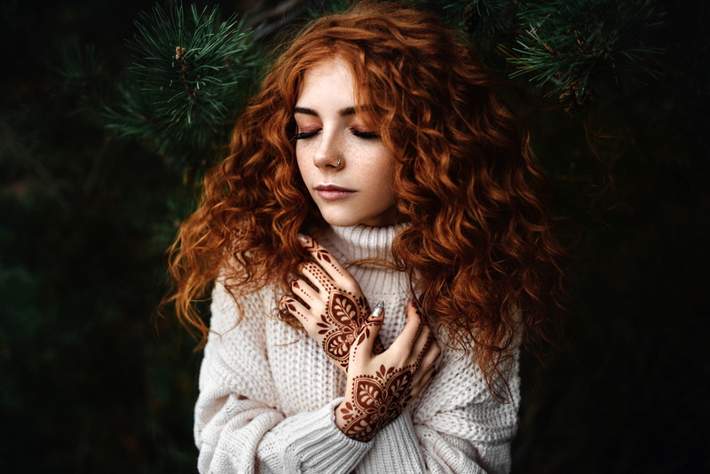 1080P, Women, Mood, Girl, Tattoo, Redhead, Henna, Model, Woman