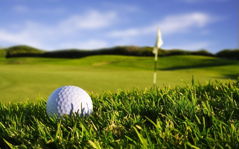 grass, golf, green, ball, 1080P, white