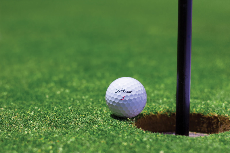 hole, close-up, golf ball, player, taking a shot - sport, competition, club, 4K, flag stick, ball, ground, activity, golf green, game, titrist, recreational pursuit