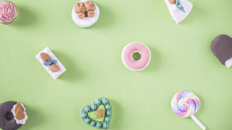 candy, high angle view, miniature, handmade, children, closeup, colorful, pastel, cupcake, choice, pattern, brown, collection, idea, cream, cake, nature