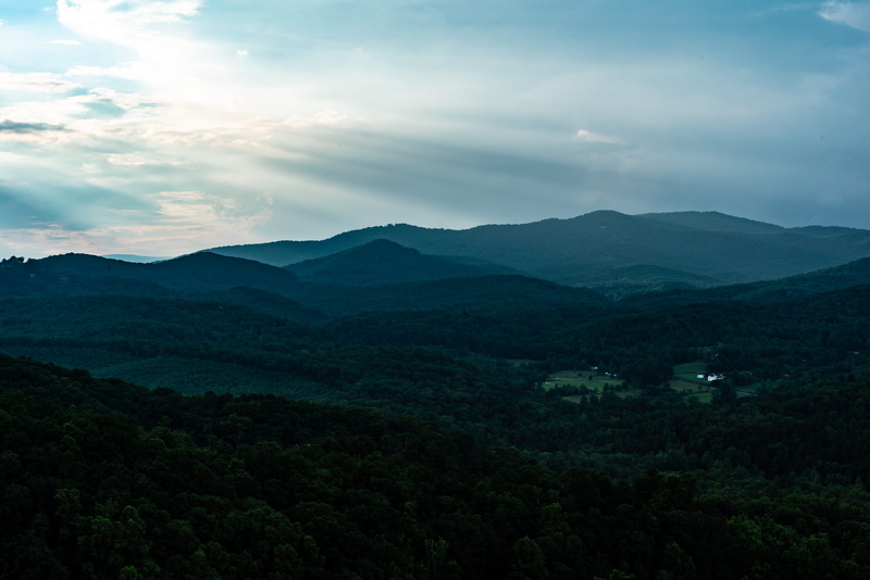 hiking, day, clouds, outdoors, green color, valley, tranquil scene, sky, united states, mountains, beam, no people, land, trees, appalachia, beauty in nature