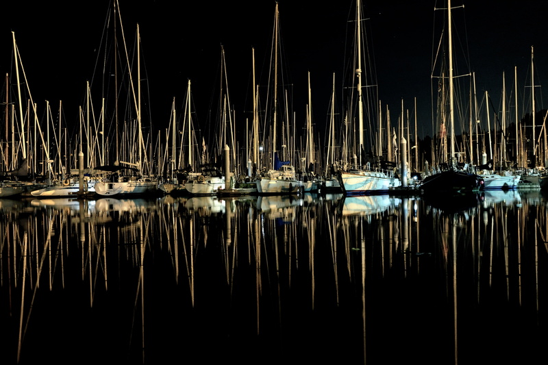 sea, tranquil scene, transportation, 4K, night, boats, standing water, photo, waterfront, mast, no people, body, yacht, sailboats, outdoors, sailboat