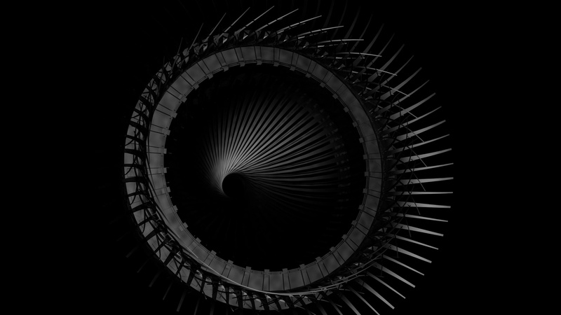 black And White, geometric shape, concentric, stairs, spiral, staircase, no People, design, futuristic, architecture, studio shot, building, rotation, shape