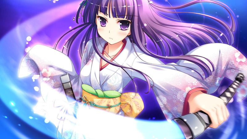 kikyou tenjou, 1080P, iro, 1920x1080, hair, iro ni ide keri waga koi wa, koi, purple, keri, anime, woman, fictional, character, tenjou, ide, sword, kikyou