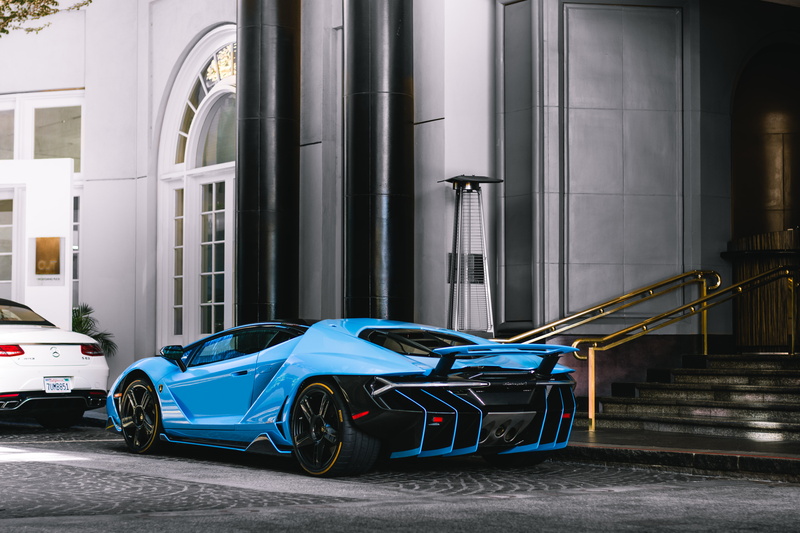 blue, lamborghini, centenario, cepheus, 5K