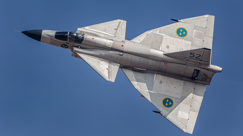 Saab 37 Viggen, Warplane, Jet Fighters, Aircraft, 4K, Jet Fighter
