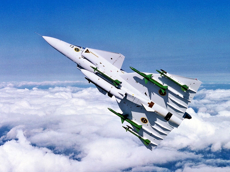 Saab 37 Viggen, Jet Fighters, 720P